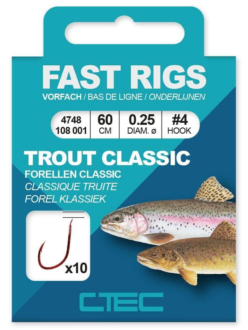 Spro C-Tec Trout Forelle Classic gebundene Haken gebunden Vorfachhake 60 - 100cm
