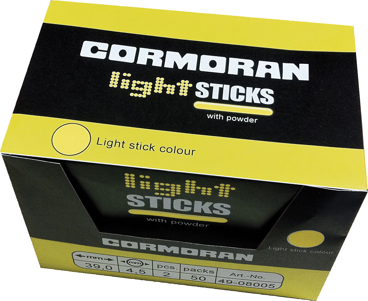 Knicklichter von Cormoran  gelb, blau und rot