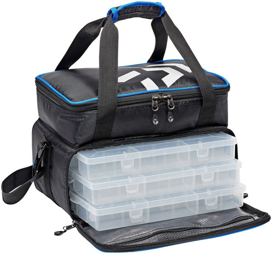Daiwa N´ZON Tackle Tasche L, Feeder Bag, Angeltasche mit Boxen, Feedertasche