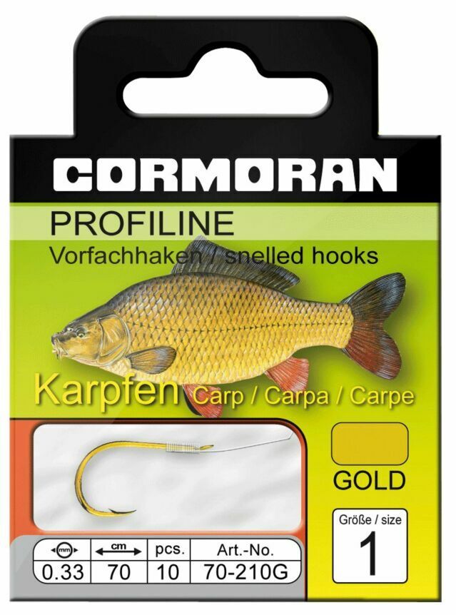 Cormoran Profiline Karpfenhaken schwarz/gold  Größe 1-8