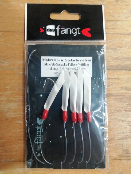 Das Fängt Makrelen-und Seelachssystem Hakengr. 5/0 0,70mm