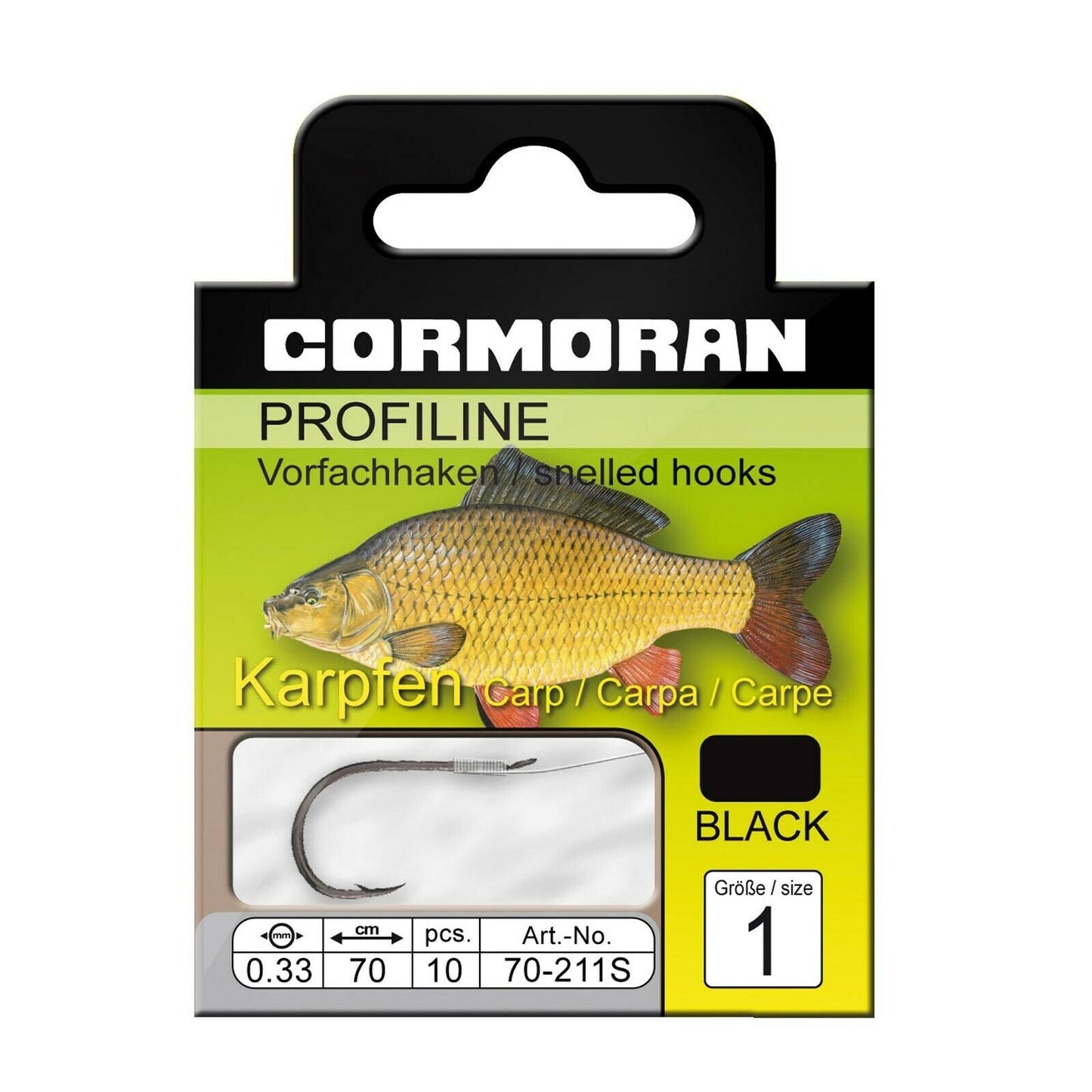 Cormoran Profiline Karpfenhaken schwarz/gold  Größe 1-8
