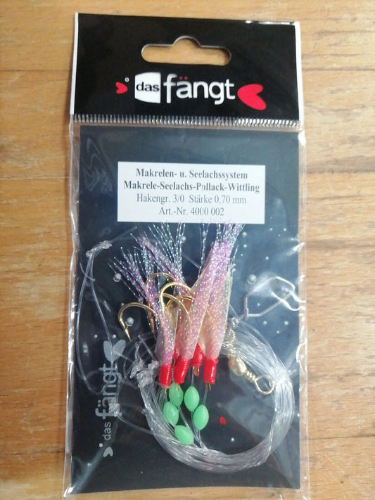 Das Fängt Makrelen-und Seelachssystem Hakengr. 3/0 0,70mm