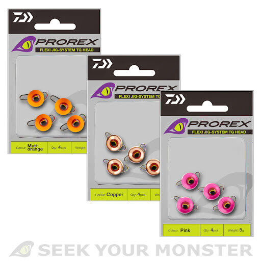 Daiwa Prorex Tungsten Flexi Jig System TG Head versch. Größen und Farben