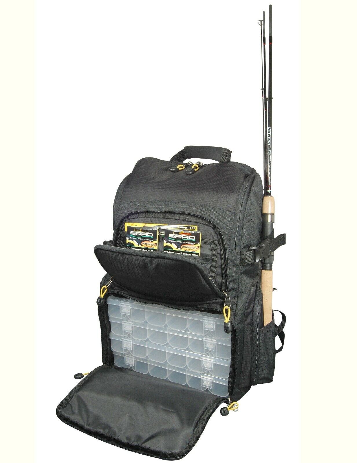 Spro Back Pack Rucksack incl. 4 Tackle Boxen Spinnrucksack Bag Angelrucksack
