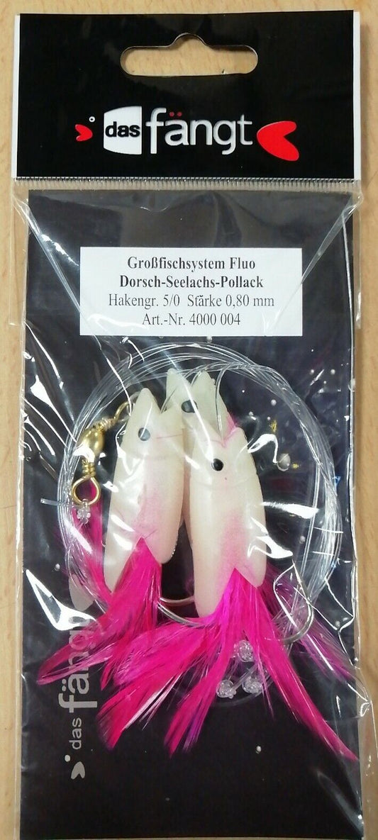 Das Fängt Großfischsystem Fluo Dorsch-Seelachs Pollack Hakengr. 5/0 0,80mm 004