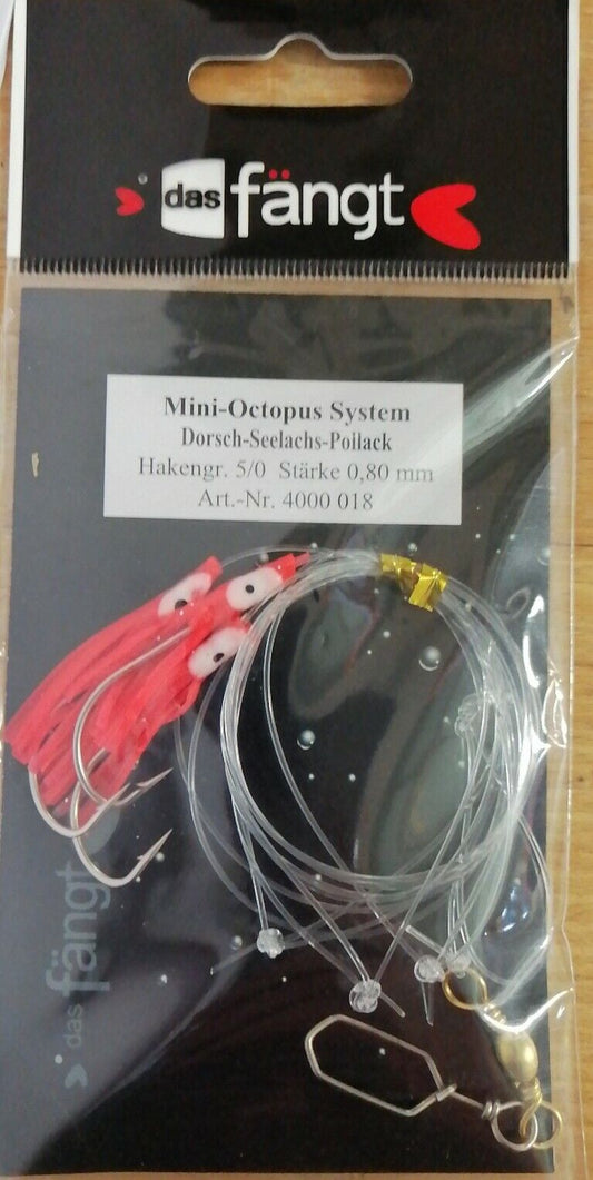 Das Fängt Mini-Octopus System Dorsch-Seelachs-Pollack Hakengr. 5/0 0,80mm