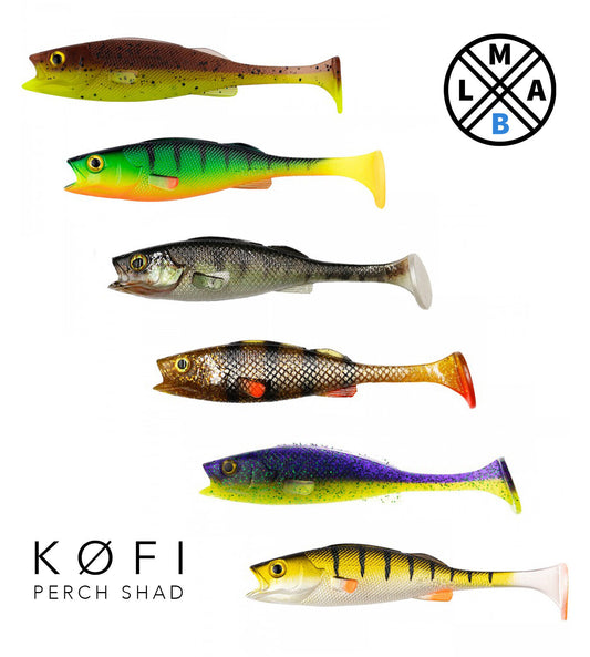 LMAB Perch Shad 7 9 11 14 18 23 cm KÖFI alle Farben Köder Softbait