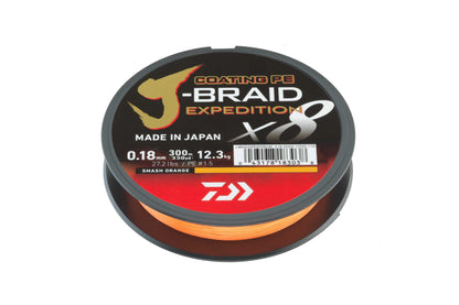 Daiwa J-Braid Expedition X8 geflochtene Schnur 8-fach 150m 300m Orange Green Multicolor