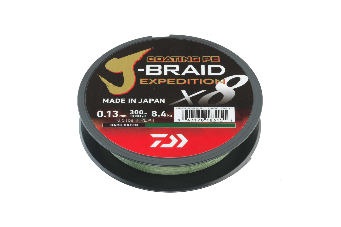 Daiwa J-Braid Expedition X8 GEFLOCHTENE SCHNUR 8-fach 150m 300m Orange Green Multicolor