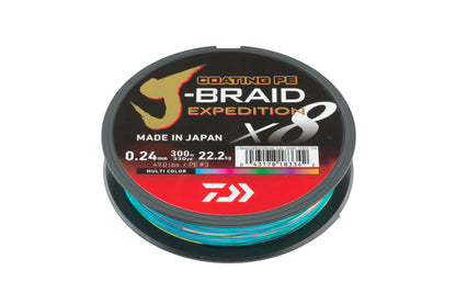 Daiwa J-Braid Expedition X8 geflochtene Schnur 8-fach 150m 300m Orange Green Multicolor