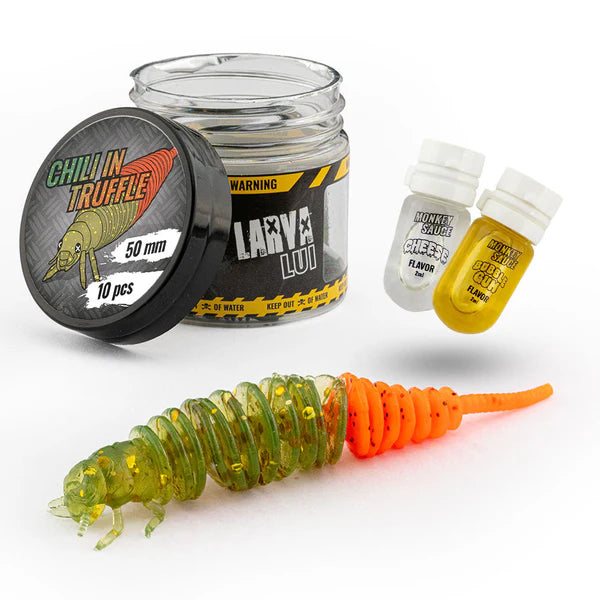 Monkey Lures Larva Lui 5cm 7cm Forelle Barsch Larven-Imitat