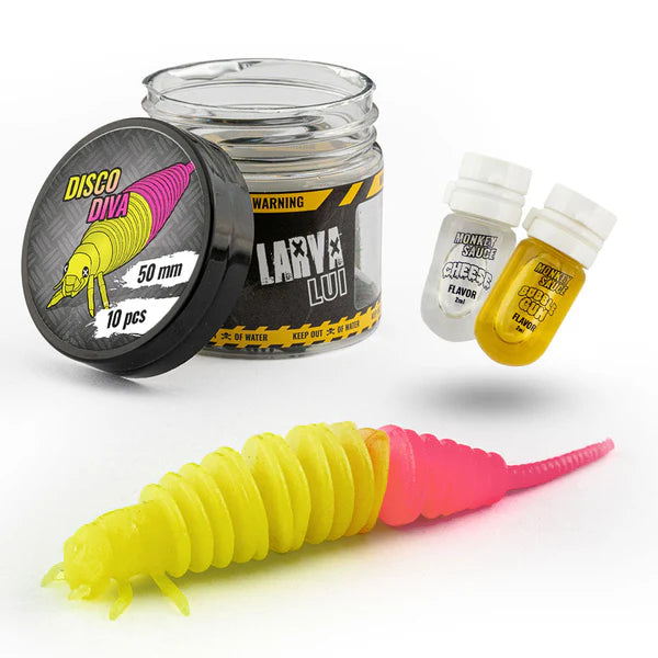 Monkey Lures Larva Lui 5cm 7cm Forelle Barsch Larven-Imitat