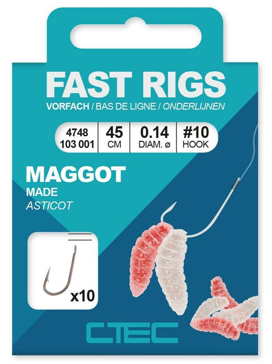 Spro C-Tec Maggot Made gebundene Zielfischhaken Vorfachhaken 45cm 60cm
