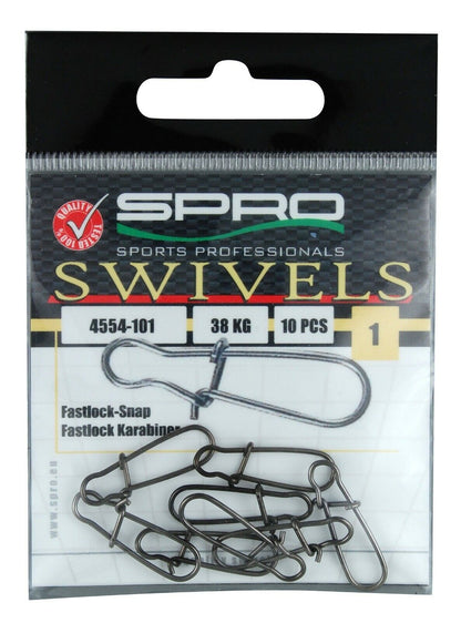 Spro Fast Lock Snap Karabiner vers. Größen von Gr. 1-6 ideal Spinnfischen