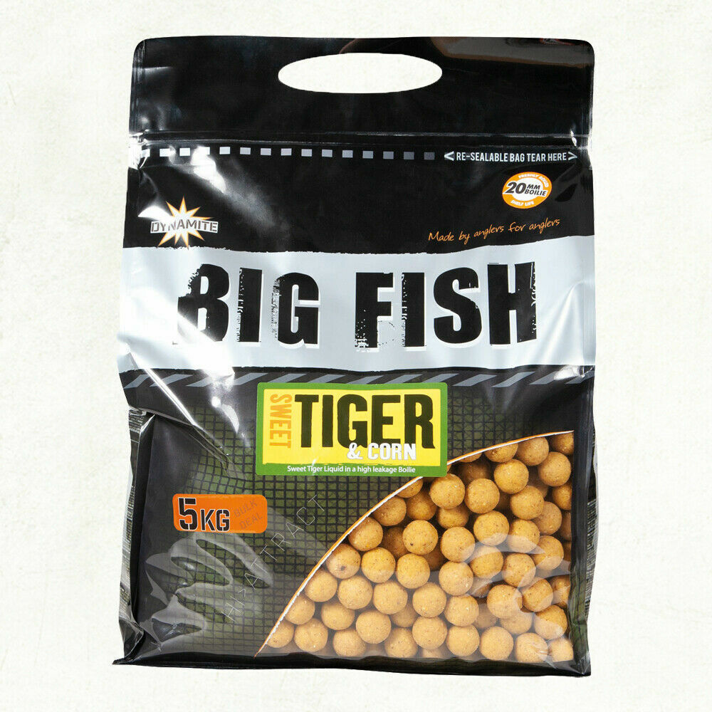 Dynamite Baits Big Fish Sweet Tiger & Corn Boilies Liquid Pop-Ups