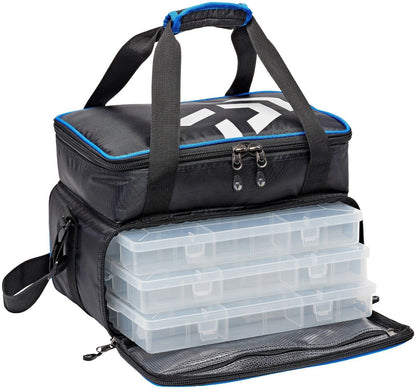 Daiwa N´ZON Tackle Tasche M, Feeder Bag, Angeltasche mit Boxen, Feedertasche