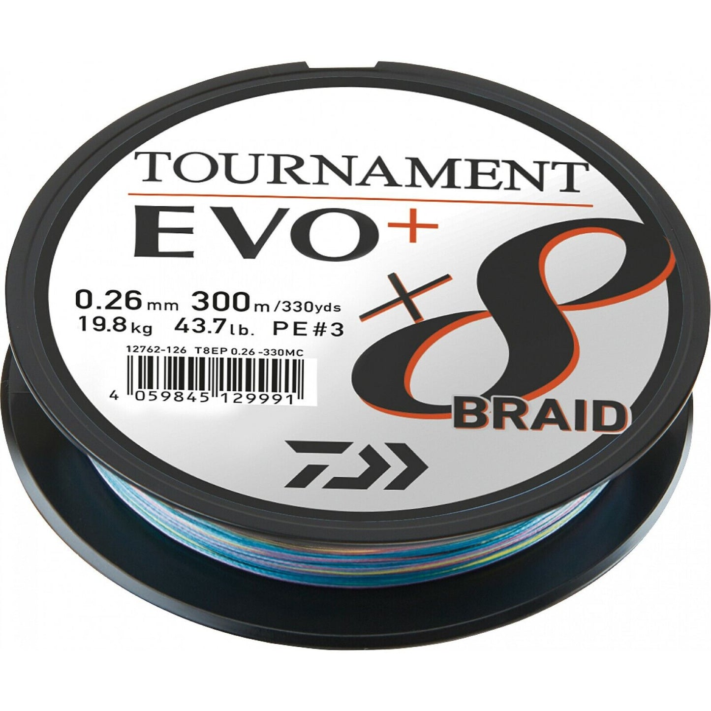 DAIWA Tournament x8 Braid EVO+ 300m multi-color geflochtene