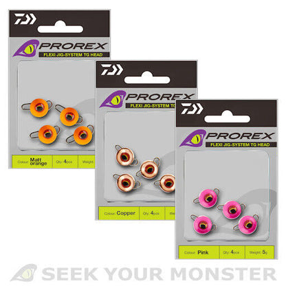 Daiwa Prorex Tungsten Flexi Jig System TG Head versch. Größen und Farben
