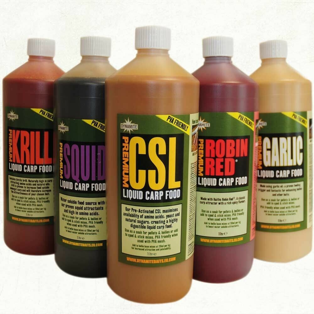 Dynamite Baits Liquid Carp Food 1l Tiger Robin Red CSL Squid Belachan