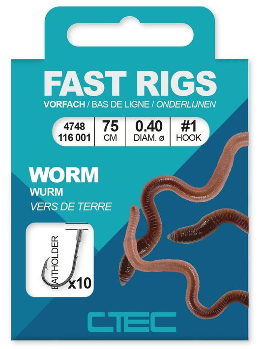 Spro C-Tec Worm Wurm gebundene haken 75cm Vorfachhaken