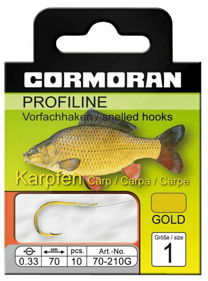 Cormoran Profiline Karpfenhaken schwarz/gold  Größe 1-8