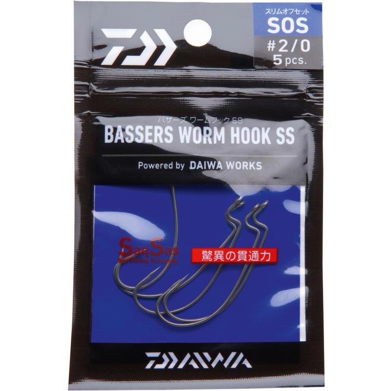 Daiwa Bassers Worm Hook SOS – Slim Off-Set Hook