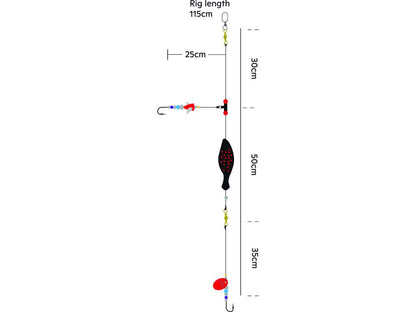 Kinetic Sabiki Jay Flounder Inline Plattfisch Vorfach Buttlöffel